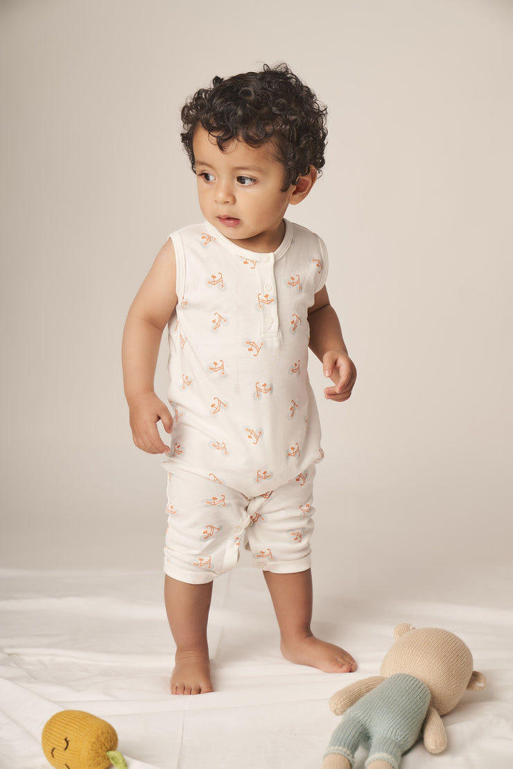 GABRIEL ROMPER NATURAL & BLUE BIKES