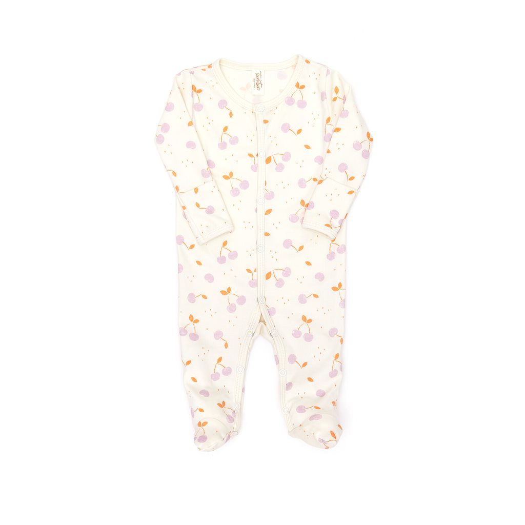 Snaps footie Natural cherries - pima cotton