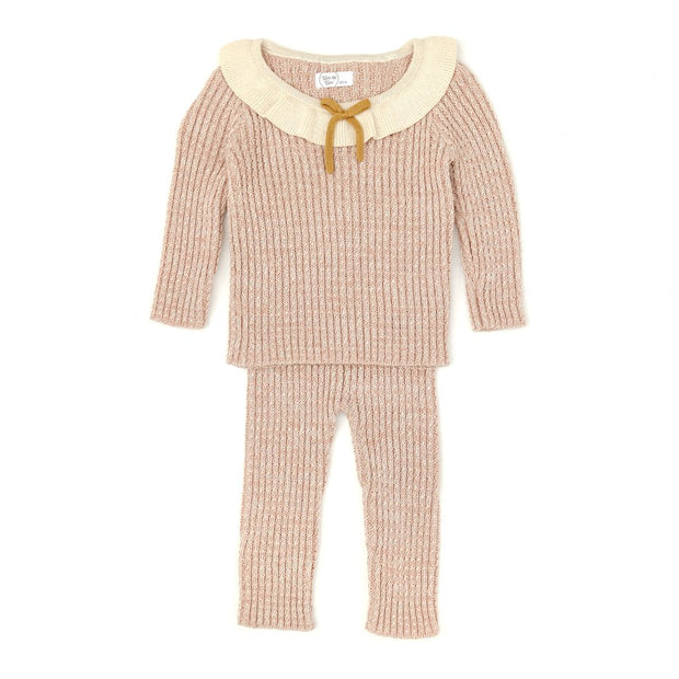 ANTONIA KNITTED SET SILVER PINK MARL
