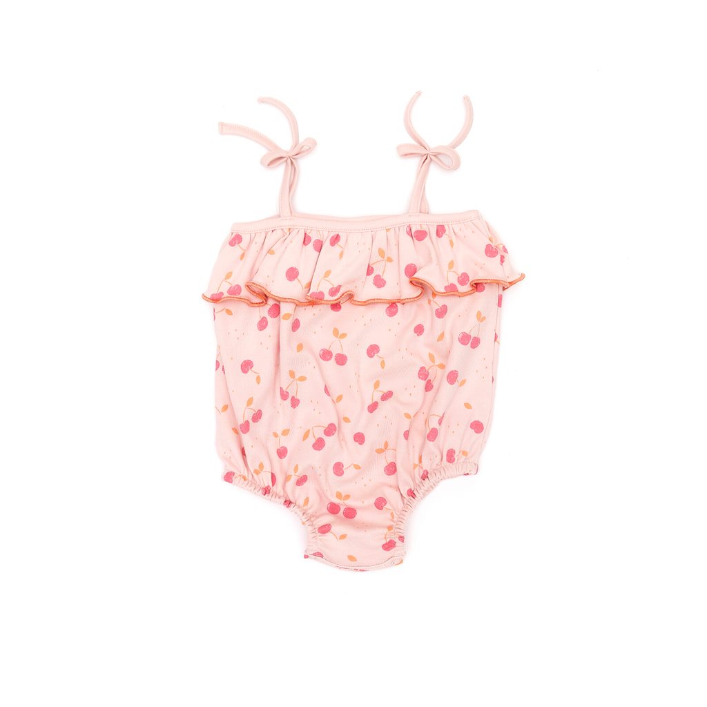 Noelia onesie Pink cherries - pima cotton