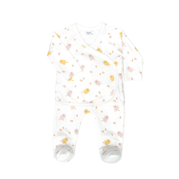 KIMONO SET NATURAL & PINK BIRD