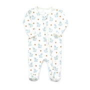 ZIP FOOTIE NATURAL & LIGHT BLUE PONY