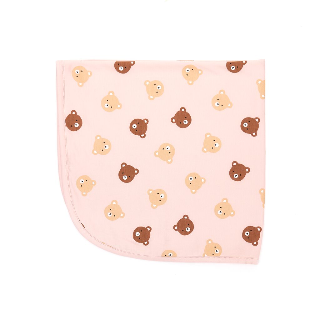 Blanket Pink Bears - pima cotton