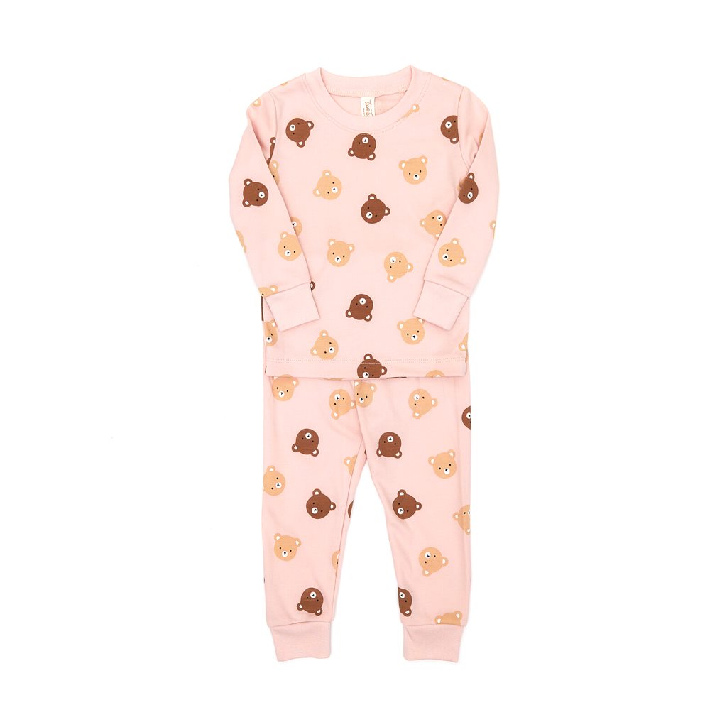 Pajama Pink bears - pima cotton