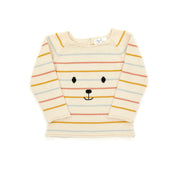 FACE SWEATER NATURAL & SKY BLUE & YELLOW