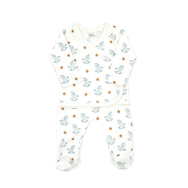 KIMONO SET NATURAL & LIGHT BLUE PONY