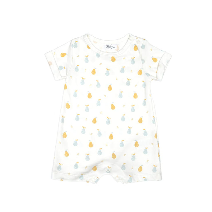 SHORT SLEEVE ROMPER NATURAL PEAR
