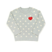 HEART SWEATER LIGHT BLUE & NATURAL