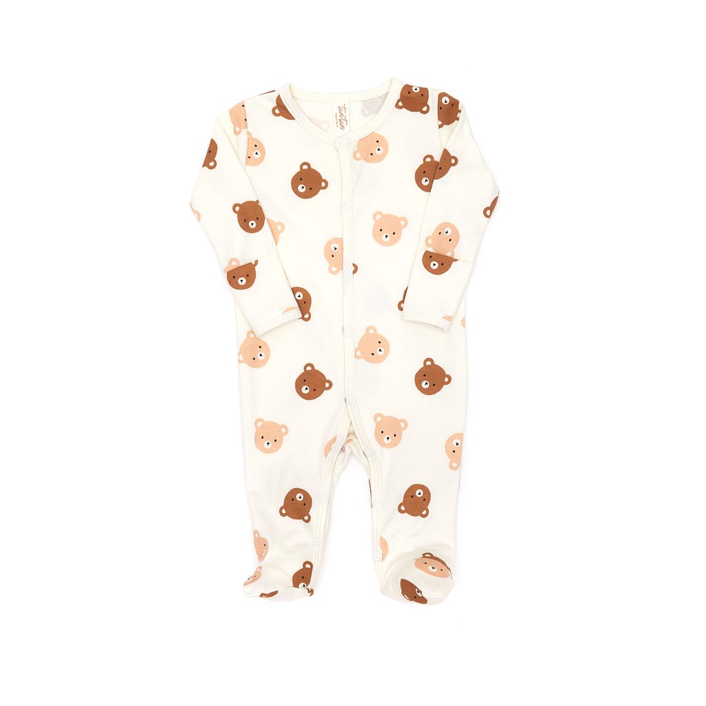 Snaps footie Natural bears - pima cotton