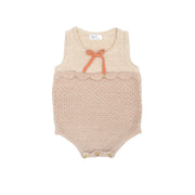 KNITTED RUFFLE ONESIE SHELL PINK MARL