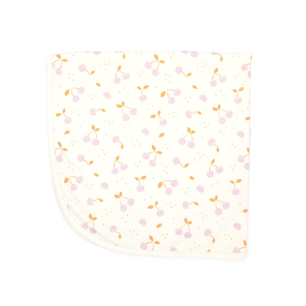 Blanket Natural cherries - pima cotton