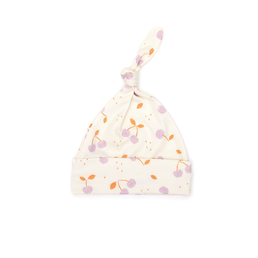 Knot hat Natural cherries - pima cotton