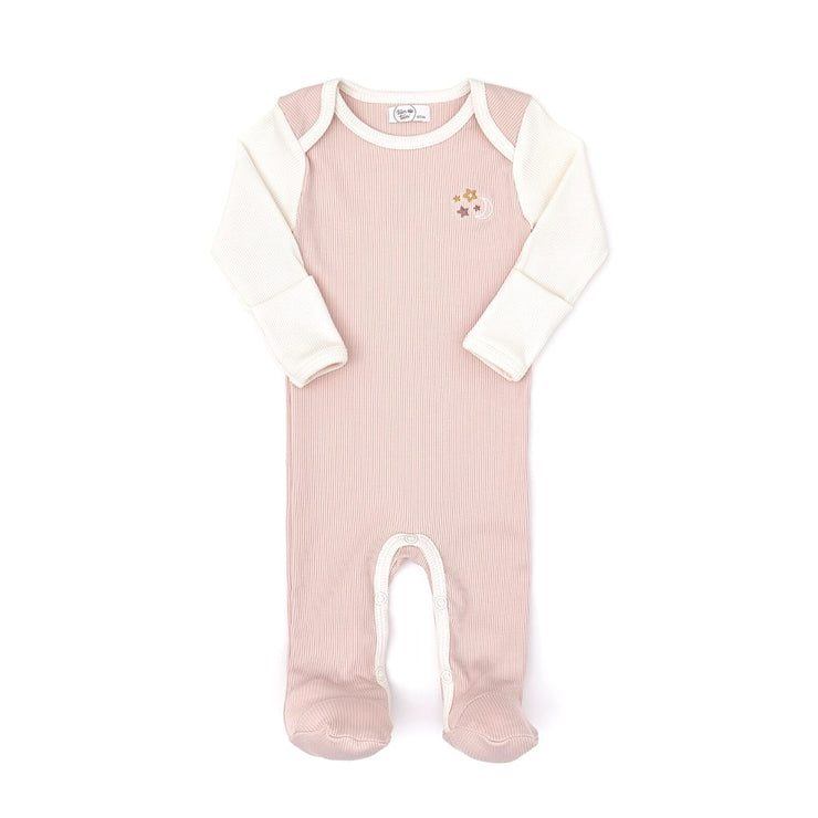 Stars Footie Shell pink & natural