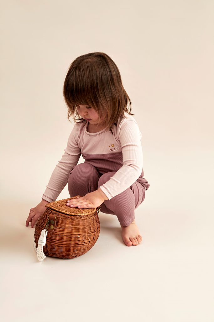 Ribbed Pajama Natural & Light blue