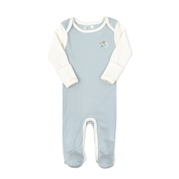 Stars Footie Light blue & natural