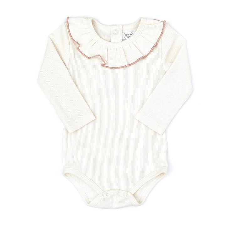 Ruffle Bodysuit Natural & shell pink