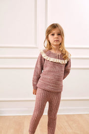 KNITTED LEGGIN MAUVE MARL