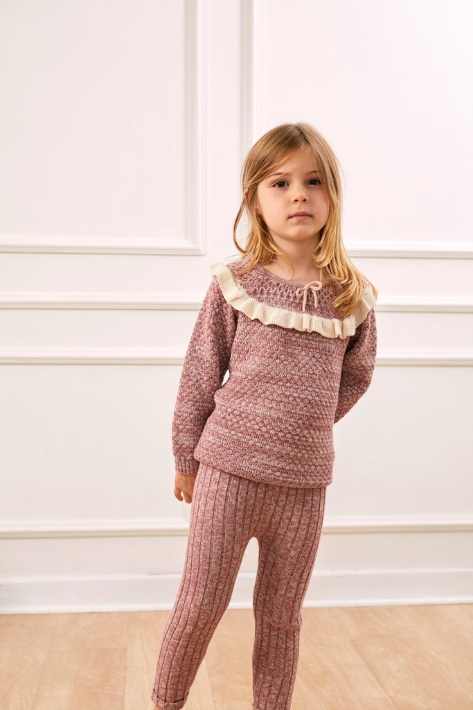 KNITTED LEGGIN LIGHT BLUE MARL
