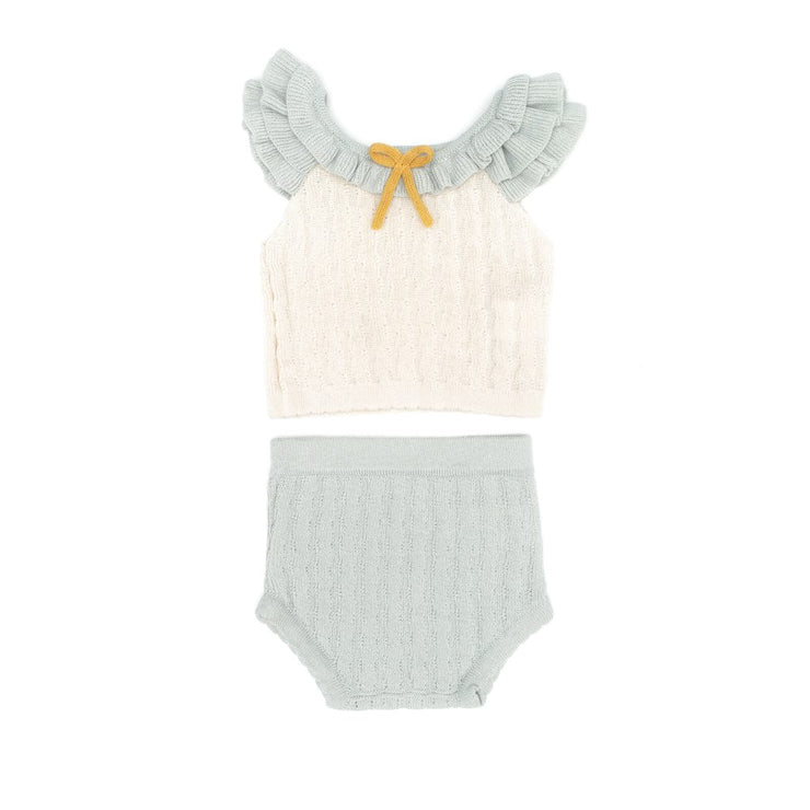 HANNAH SET NATURAL & LIGHT BLUE MARL