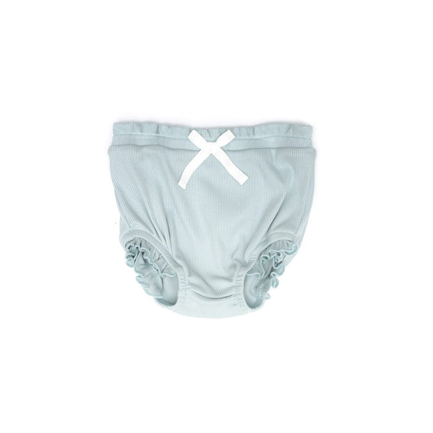 RIBBED RUFFLE BLOOMER LIGHT BLUE