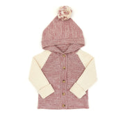 HOODED CARDIGAN MAUVE MARL