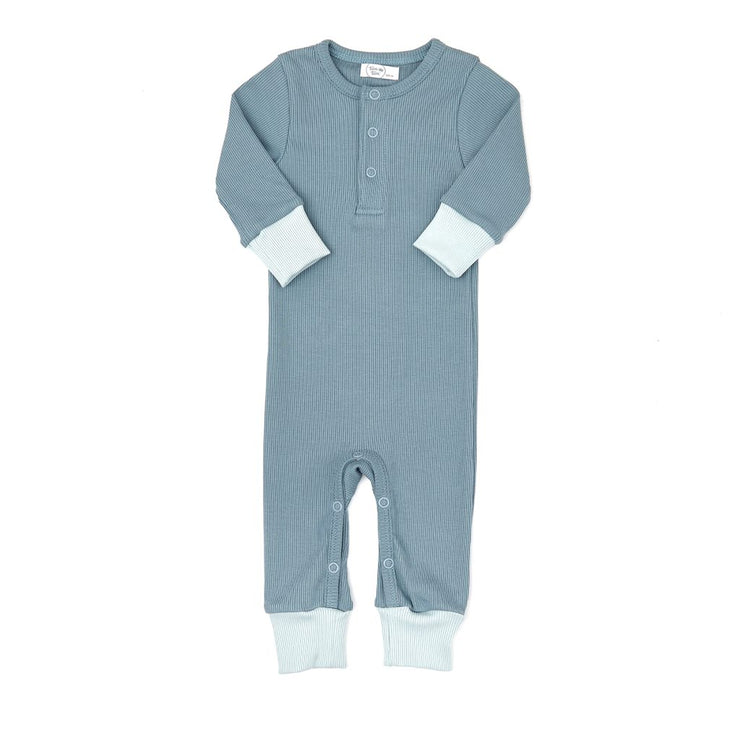Ribbed romper Blue & Light blue