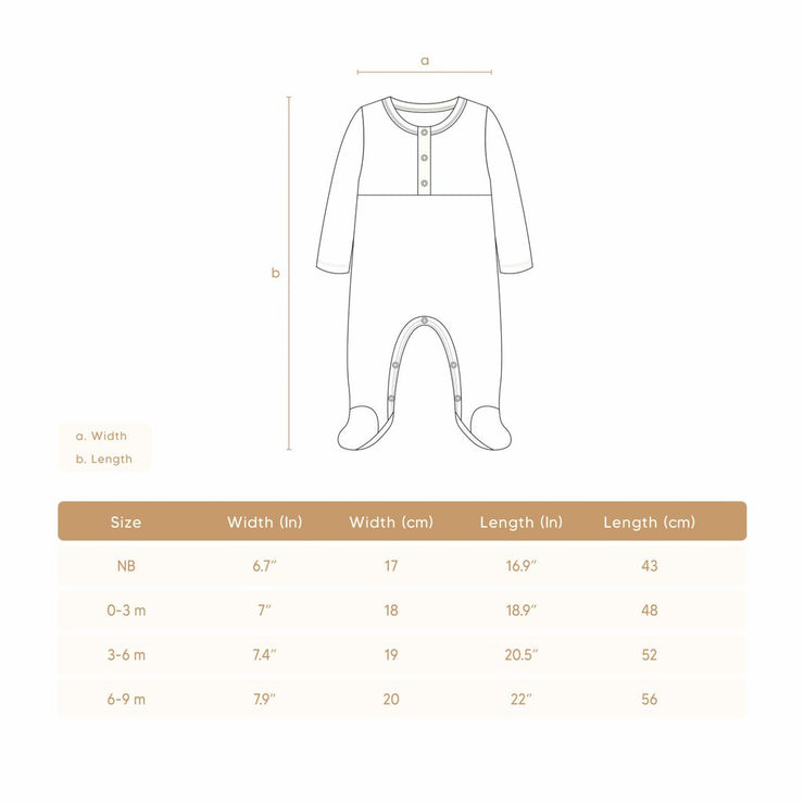 HENLEY FOOTIE Natural & light blue