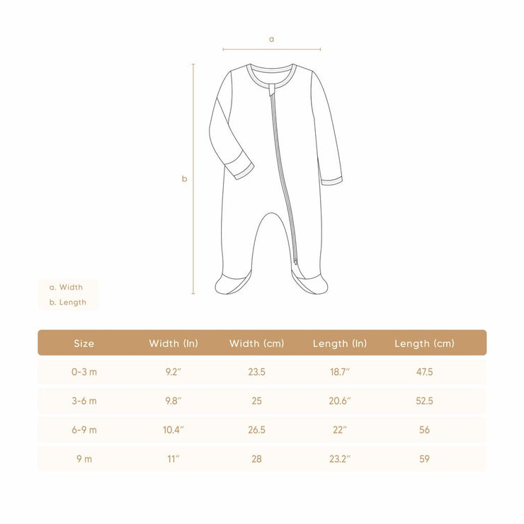 ZIP FOOTIE NATURAL & LIGHT BLUE PONY
