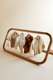 HOODED CARDIGAN MAUVE MARL