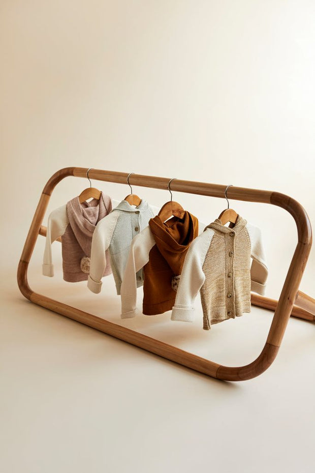 HOODED CARDIGAN MAUVE MARL